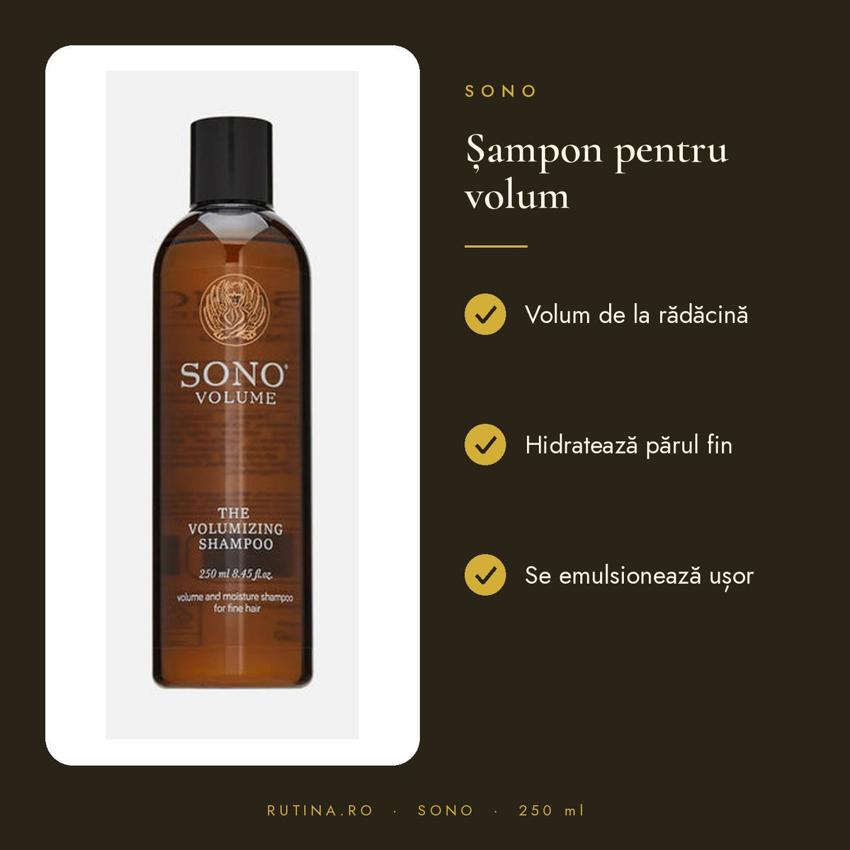 Sampon pentru Volum si Hidratare pentru Par Fin - SONO VOLUME SHAMPOO 250 ml – beneficii