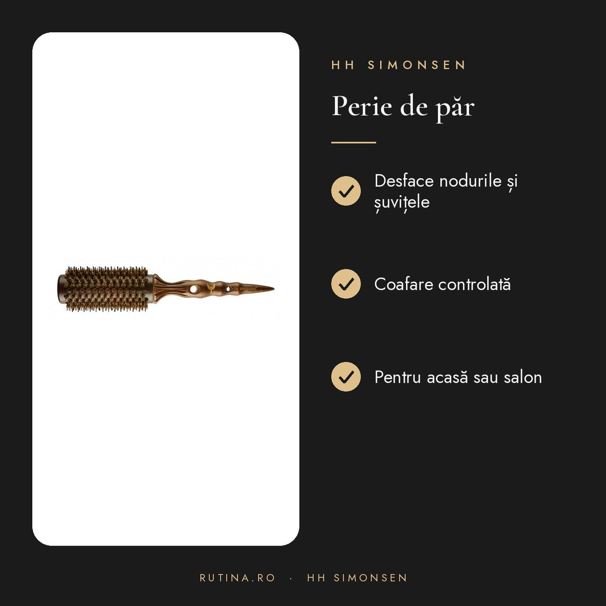 Perie The Turn Brush S/M/L/XL - Hh Simonsen — Mărime L – beneficii
