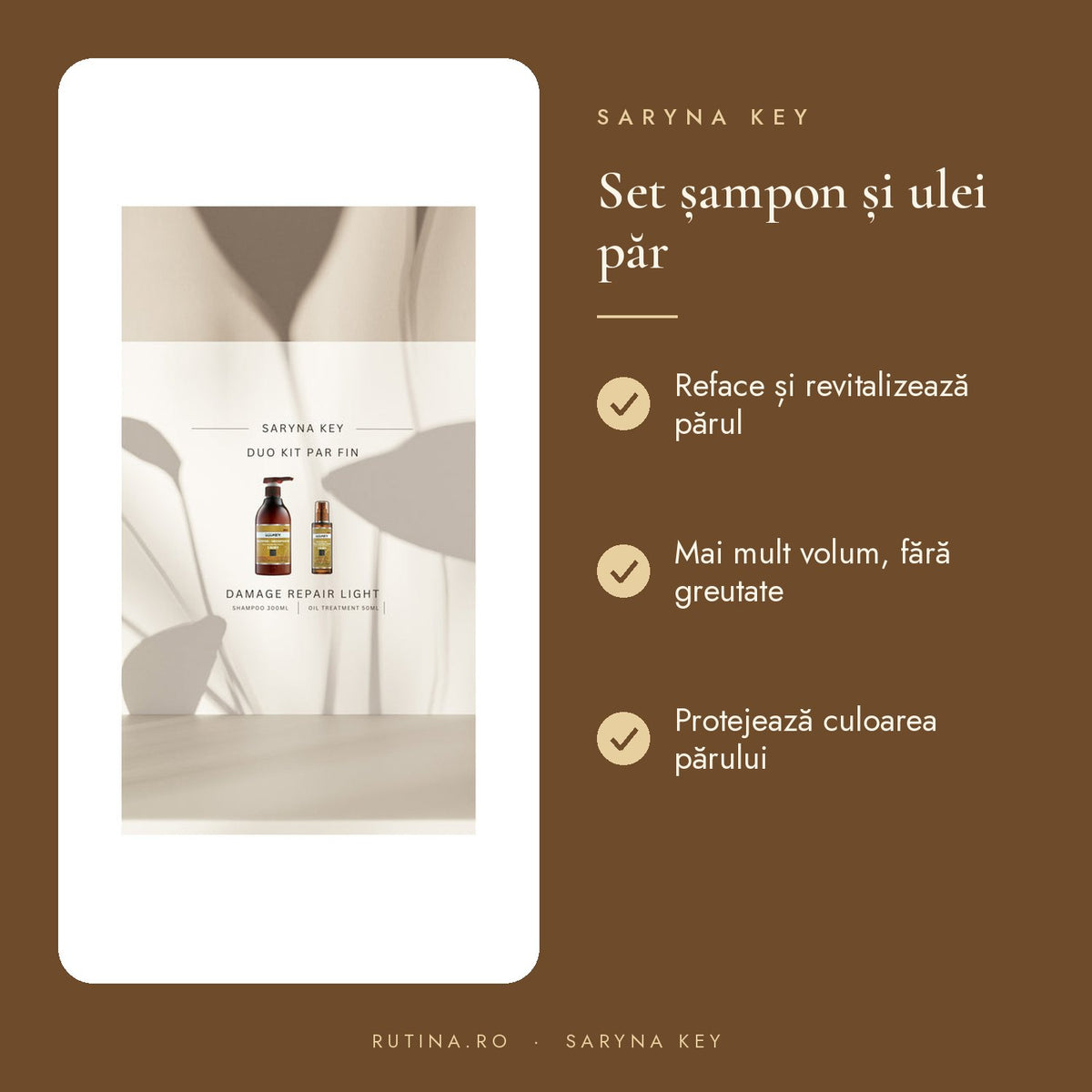 Duo Kit par fin, fragil, degradat - Damage Repair Light - Sampon + Ulei – beneficii