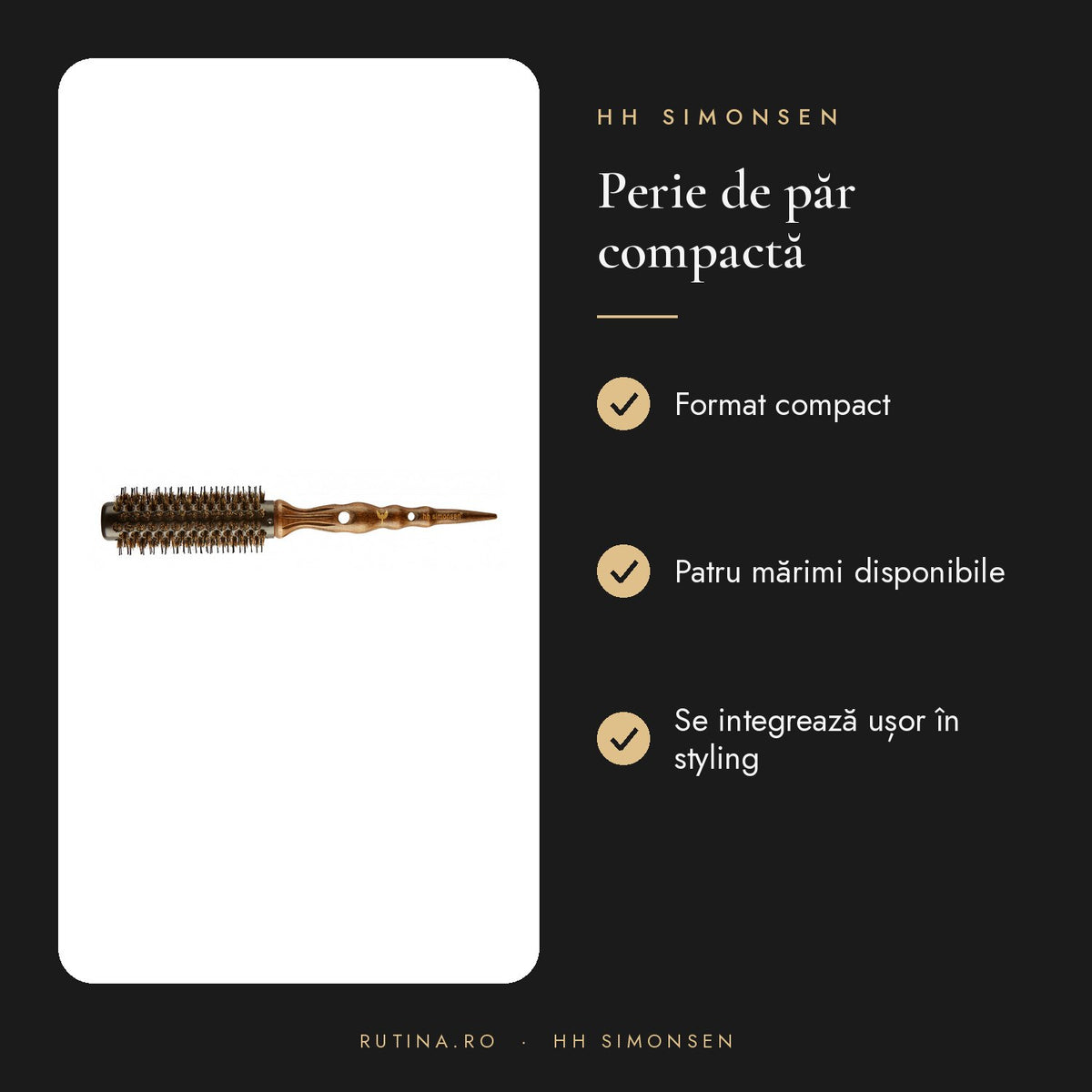 Perie The Turn Brush S/M/L/XL - Hh Simonsen — Mărime S – beneficii