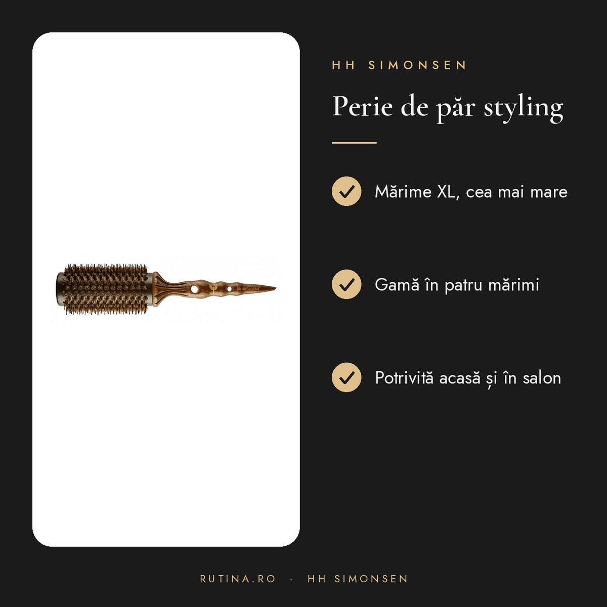 Perie The Turn Brush S/M/L/XL - Hh Simonsen — Mărime XL – beneficii