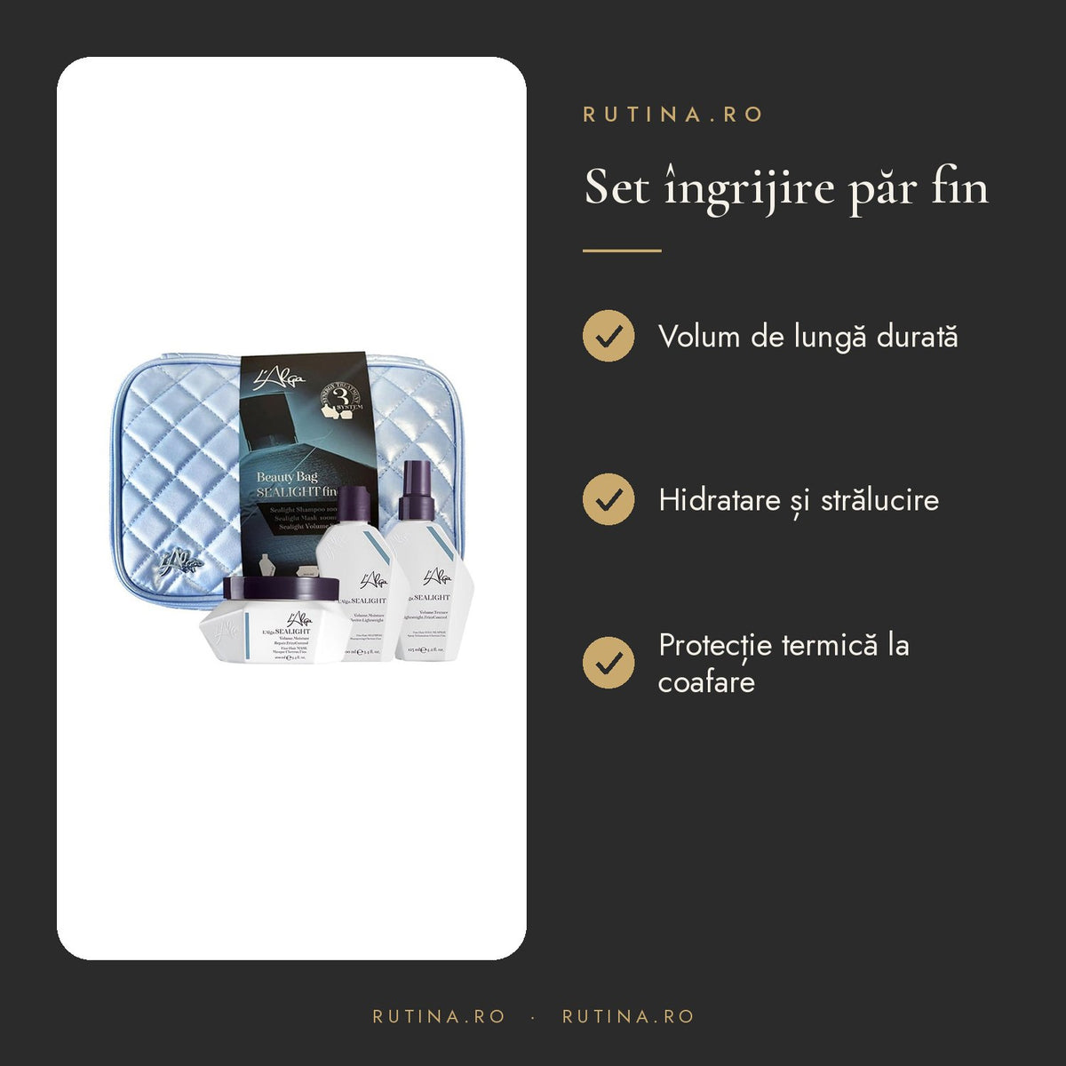 Geanta de Lux Sealight - Set 3 produse pentru parul fin – beneficii