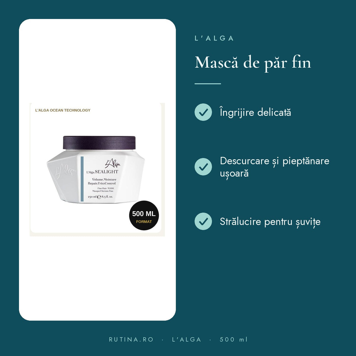 Masca pentru Par Fin - Sealight – 500 ml – beneficii