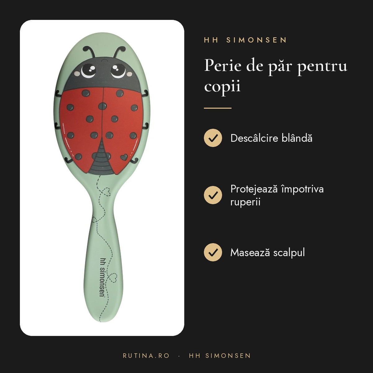 Perie Wonder Brush Kids - Ladybug - Editie Limitata – beneficii