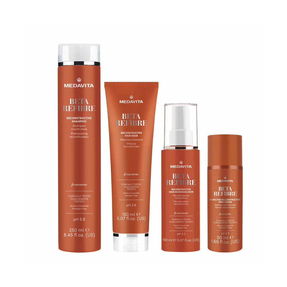 Fiole pentru reconstructie par Medavita Betarefribrare, ser pentru restructurare, reparare, consolidare si anti-imbatranire firului de par , 24x10ml