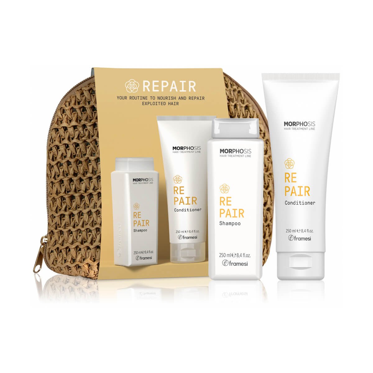 Kit Repair Sampon + Balsam - RAFFIA BAG - RUTINA.roKit Repair Sampon + Balsam - RAFFIA BAGRUTINA.roRUTINA.ro