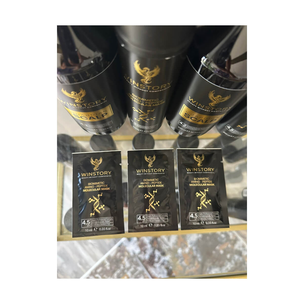 Masca de par moleculara biomimetica fara clatire (leave-in) WINSTORY, cu vit. E, stimuleaza productia de keratina, intareste firul de par,