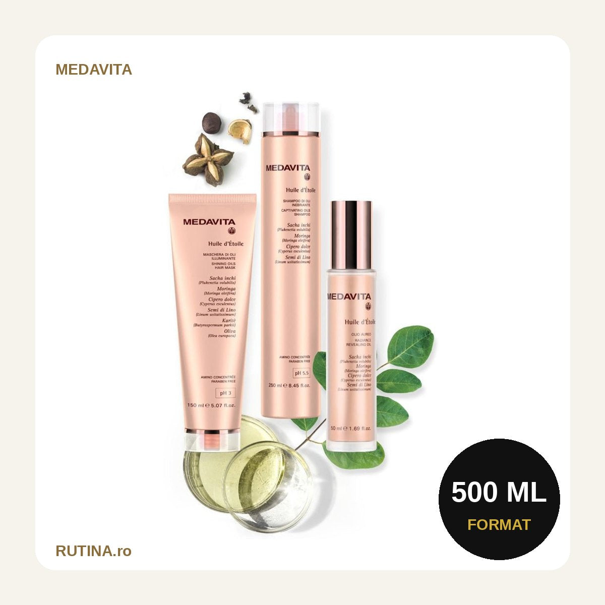 Masca pt Stralucire din Uleiuri Naturale – 500 ml – format 500 ml
