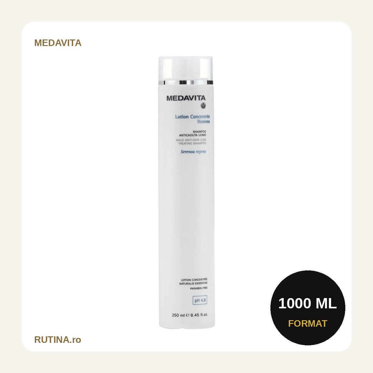 Sampon Anticadere Barbati pH 4.8 – 1000 ml – format 1000 ml