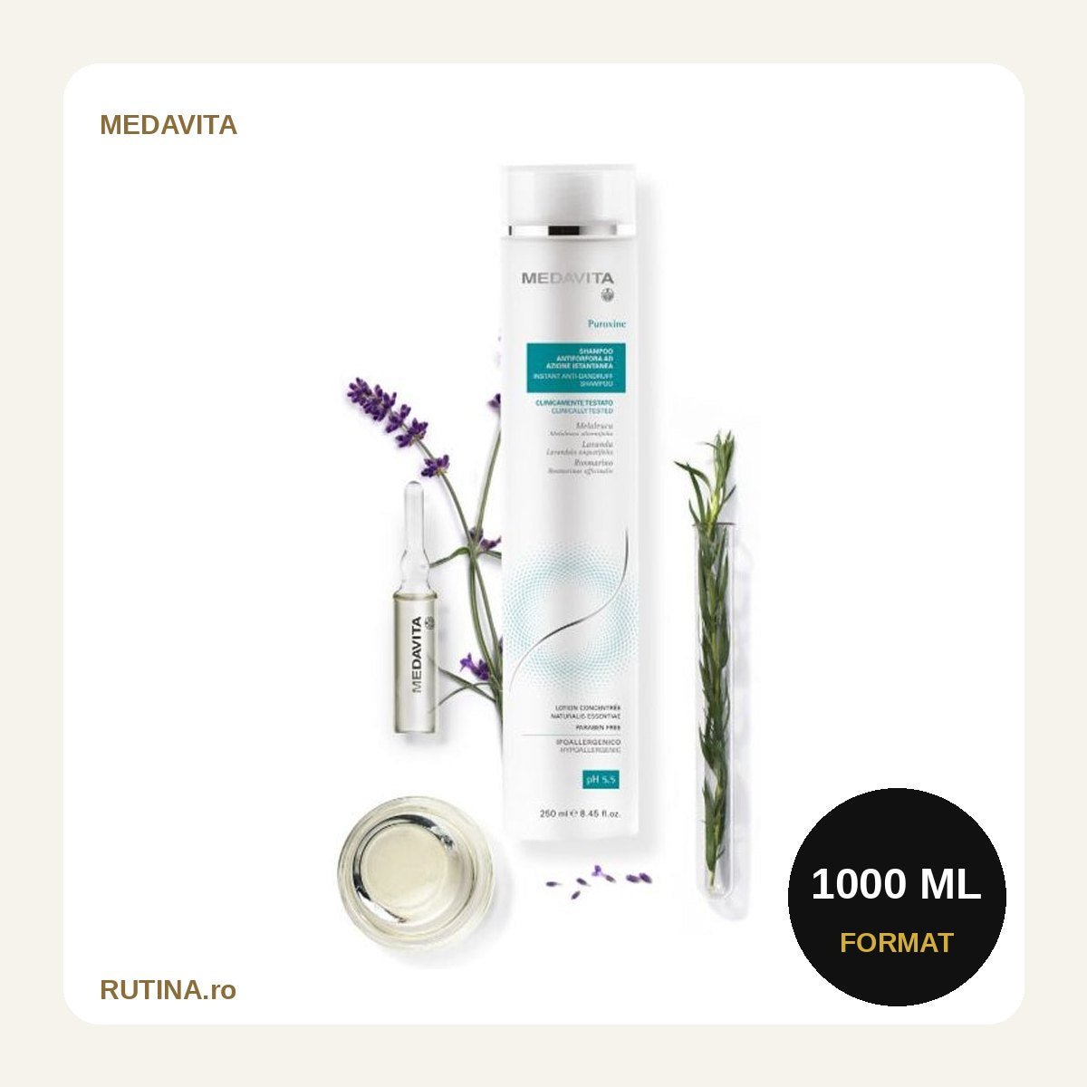 Sampon Antimatreata pH 5.5 - Medavita – 1000 ml – format 1000 ml