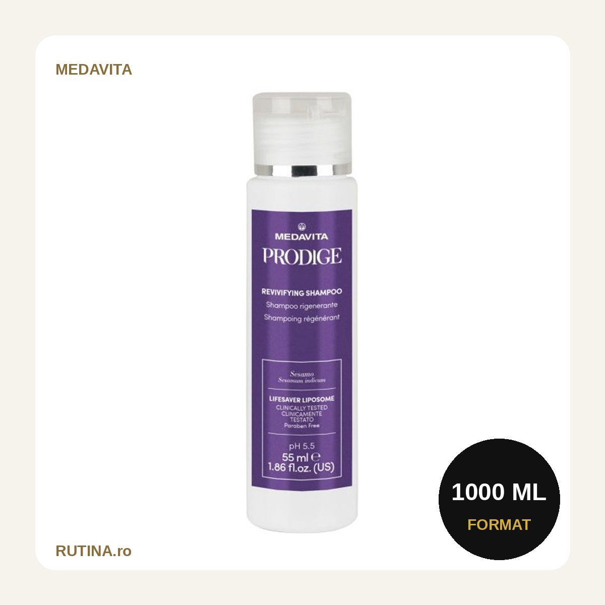 Sampon pentru Umplere si Restructurare - pH 5.5 Prodige – 1000 ml – format 1000 ml