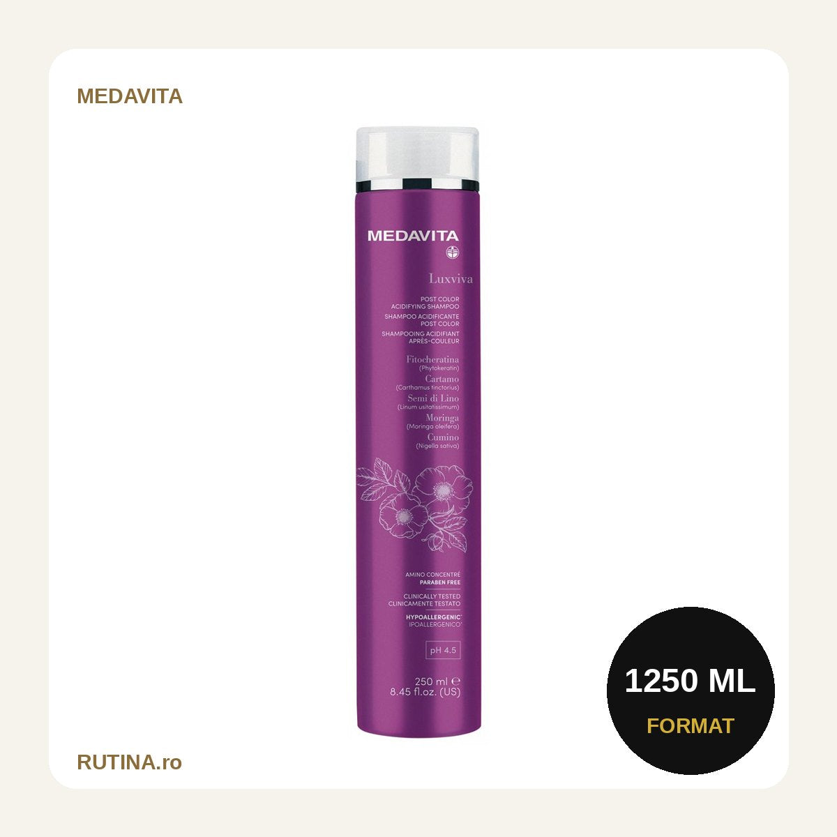 Sampon Protectia Culorii - Sampon Acidifiant pH 4.6 – 1250 ml – format 1250 ml