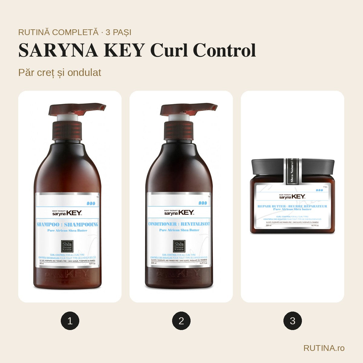 Rutină păr creț și ondulat – SARYNA KEY Curl Control (3 pași) – copertă