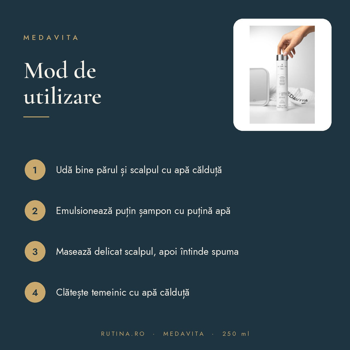 Sampon ELISIER INSTANT BOND REPAIR - 250 ml - pH 5.5 – mod de utilizare