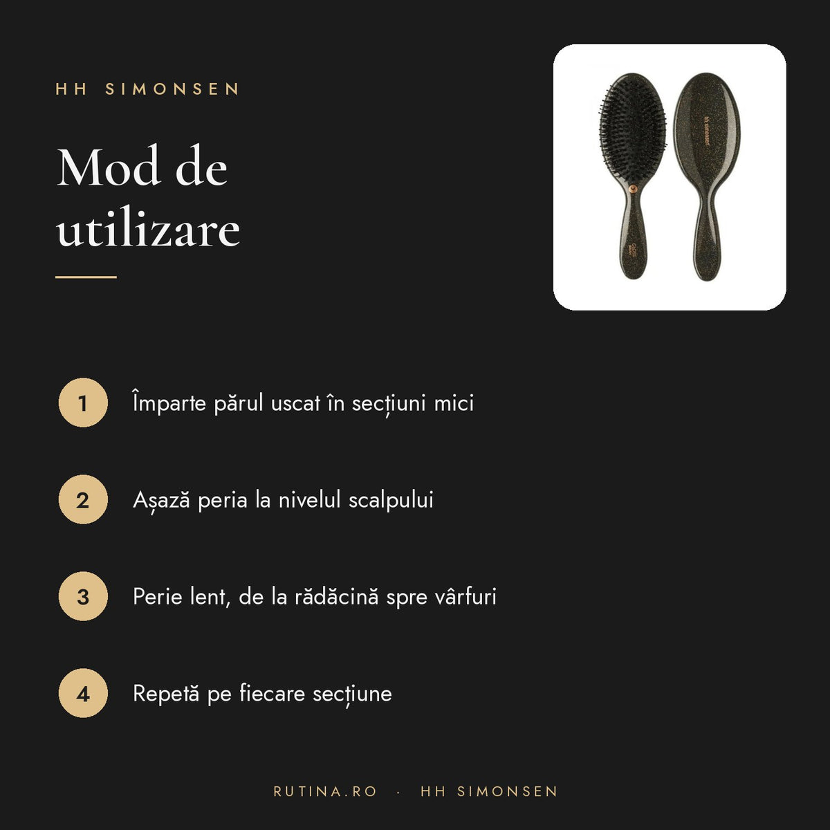 Perie Gloss Brush - Gold Glitter - Hh Simonsen – mod de utilizare