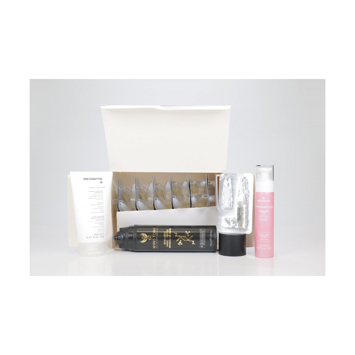 Set Anticadere + Reparare Moleculara - Fiole Medavita + Masca Moleculara WINSTORY (GRATUIT Ulei Nutritiv+Sampon Anticadere)