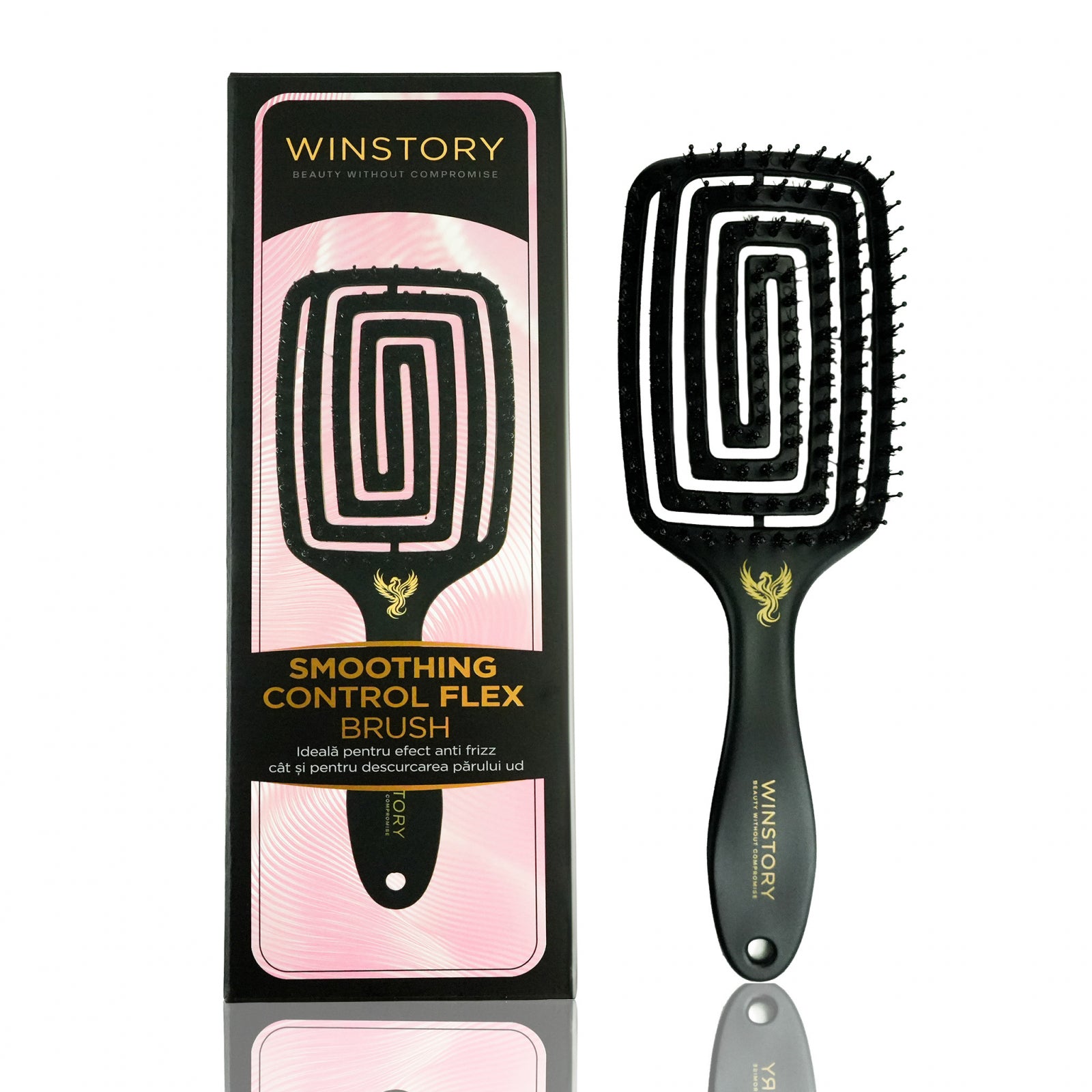 Smoothing Control Flex Brush Winstory – perie cu ventilatie, cu peri flexibili si de mistret, uscarea rapida si controlul pieptanarii