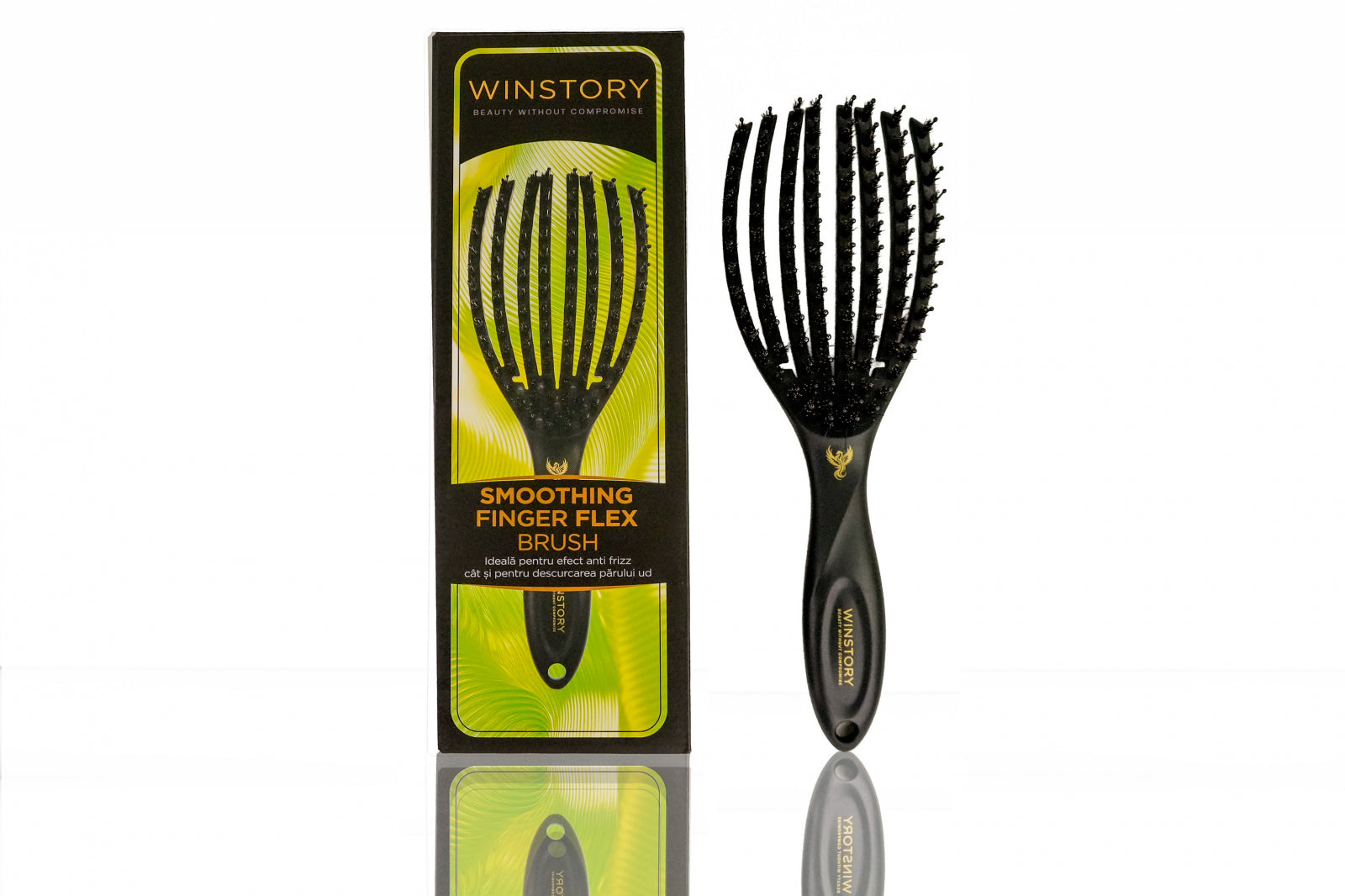 Smoothing Finger Flex Brush Winstory – perie cu ventilatie, cu peri de mistret flexibili pentru uscarea rapida si netezirea parului