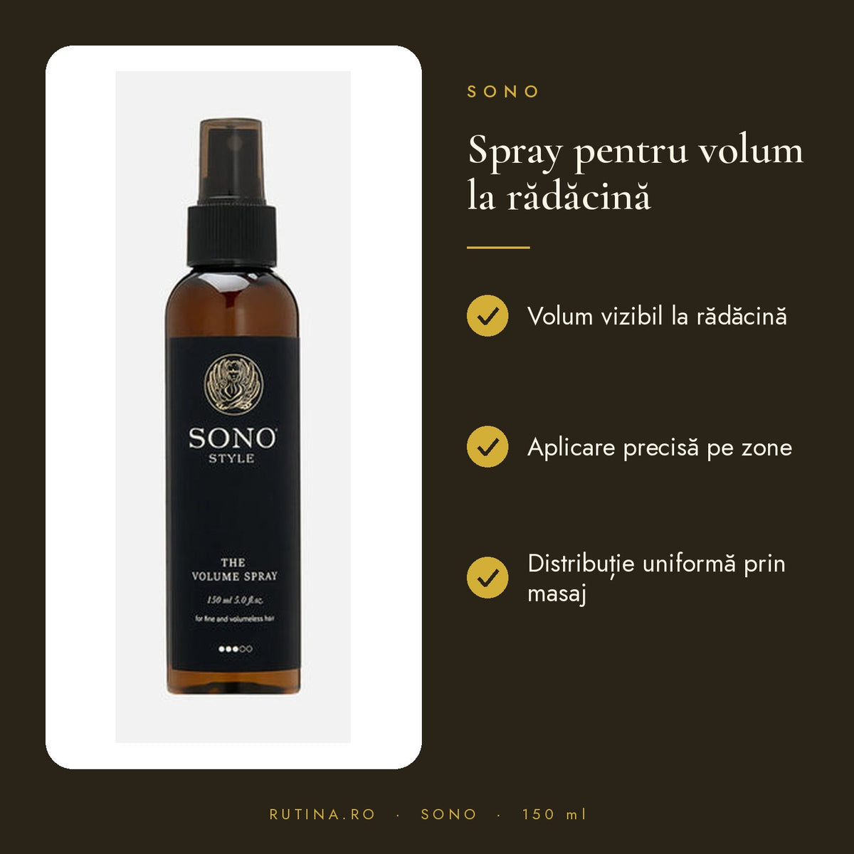 Spray pentru Volum de la radacina - SONO VOLUMIZING SPRAY 150 ml – beneficii