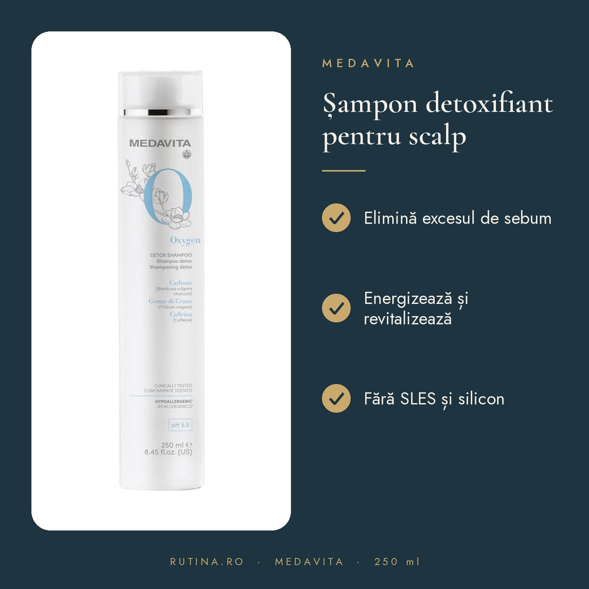Sampon pt Detoxifiere si Revitalizare - Oxygen Detox – 250 ml – beneficii