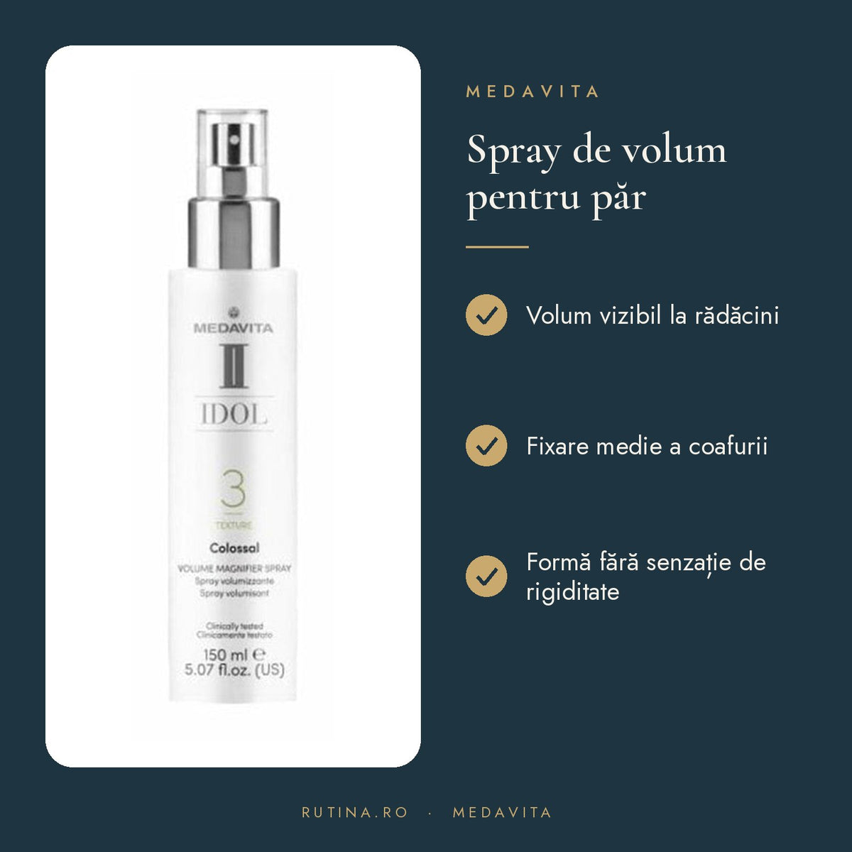 Spray de volum cu fixare medie - Medavita – beneficii