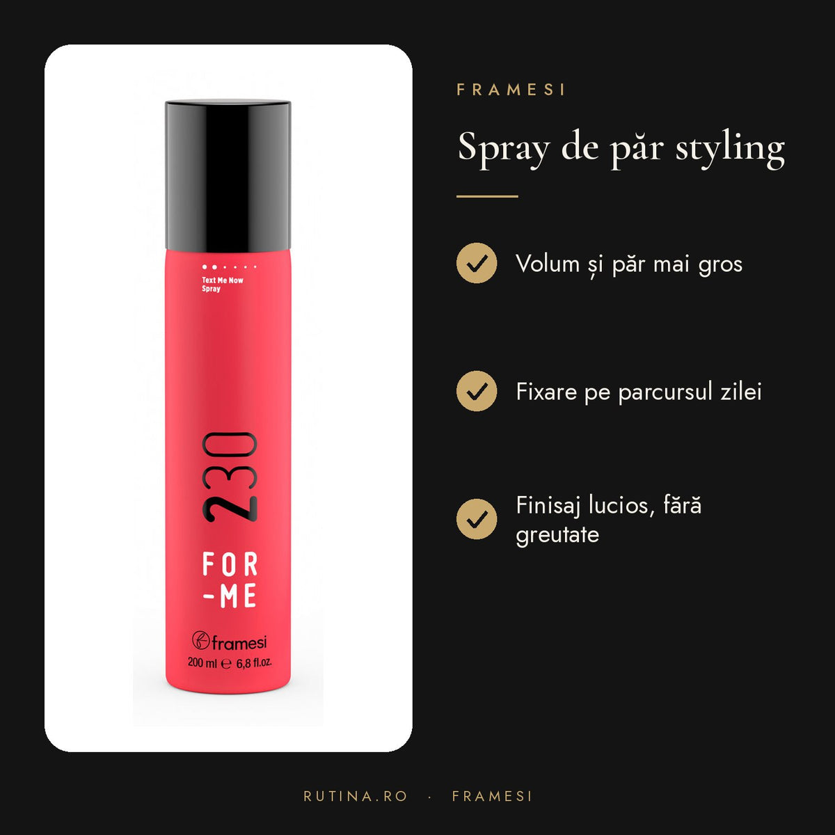 Spray pentru Volum, Fixare si Luciu - TEXT ME NOW – beneficii