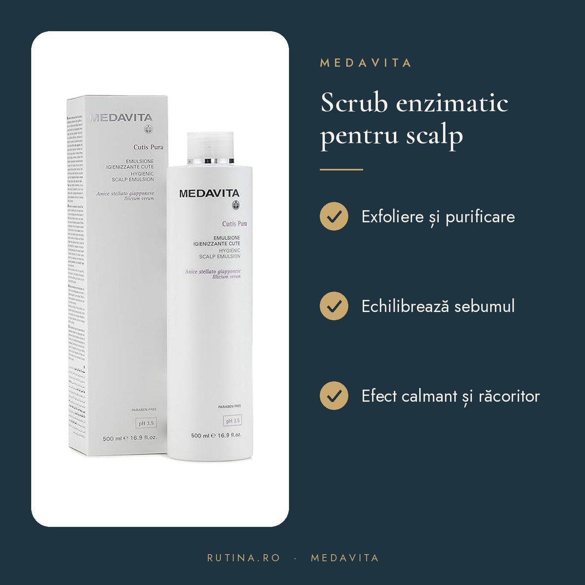 Scrub enzimatic - emulsie igienizanta Cutis Pura – beneficii
