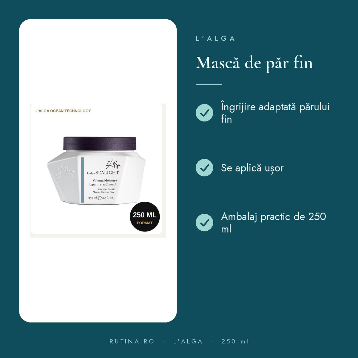 Masca pentru Par Fin - Sealight – 250 ml – beneficii