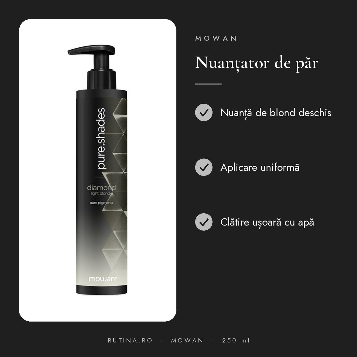 PURE SHADES DIAMOND LIGHT BLONDE - 250 ml – beneficii