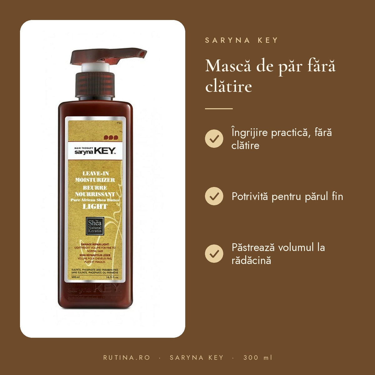 Masca fara clatire pentru par fin cu unt de Shea – 300 ml – beneficii