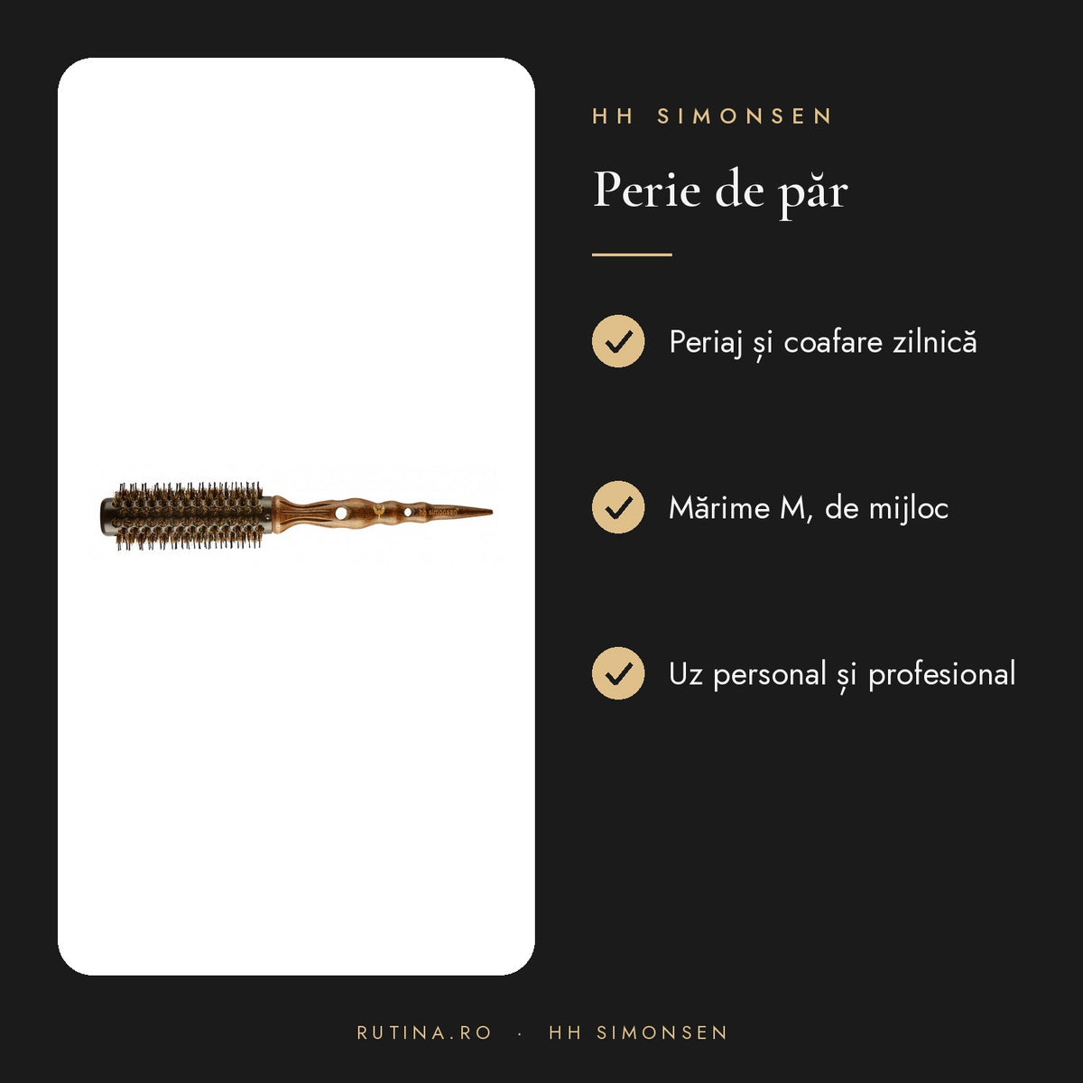 Perie The Turn Brush S/M/L/XL - Hh Simonsen — Mărime M – beneficii