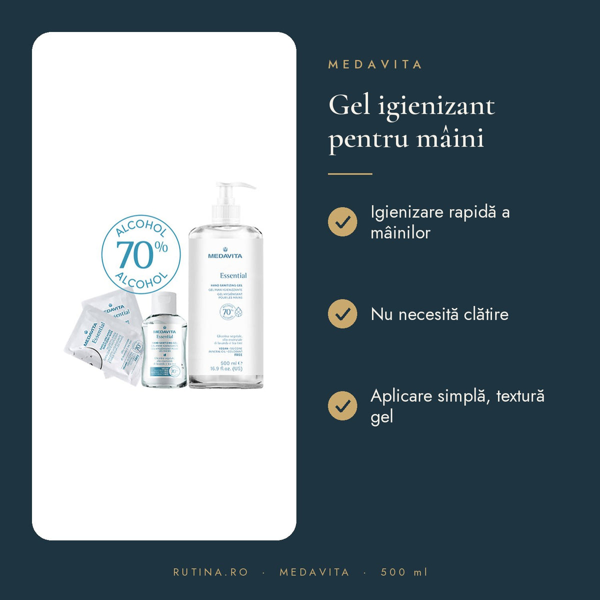 Gel Igienizant pentru Maini - fara clatire – 500 ml