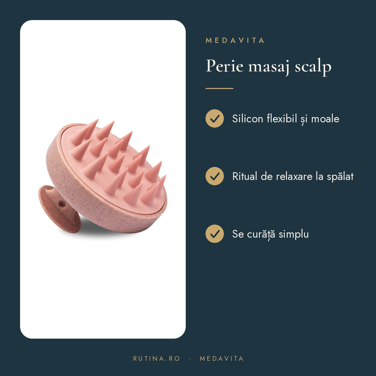Perie pentru Masaj Scalp - material Silicon — Culoare Roz – beneficii