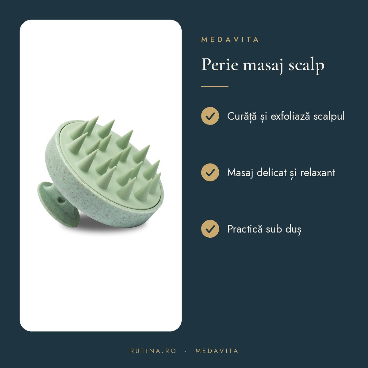 Perie pentru Masaj Scalp - material Silicon — Culoare Verde – beneficii