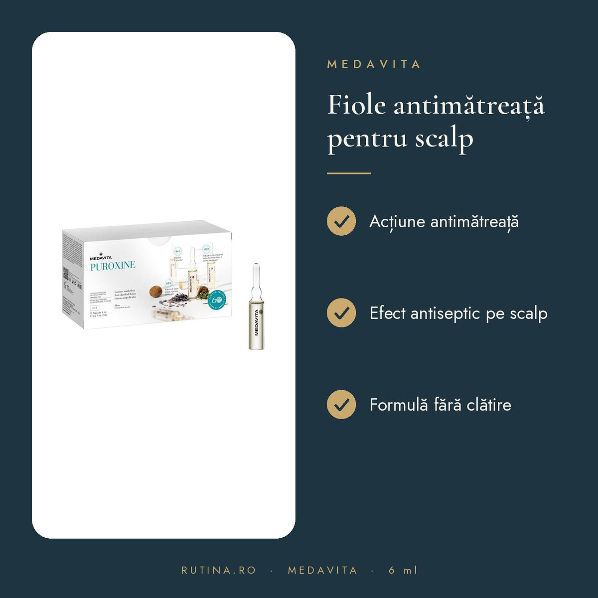 Fiole antimatreata Medavita Puroxine, antiseptic, anti mancarimi, formula fara clatire, 12 – beneficii