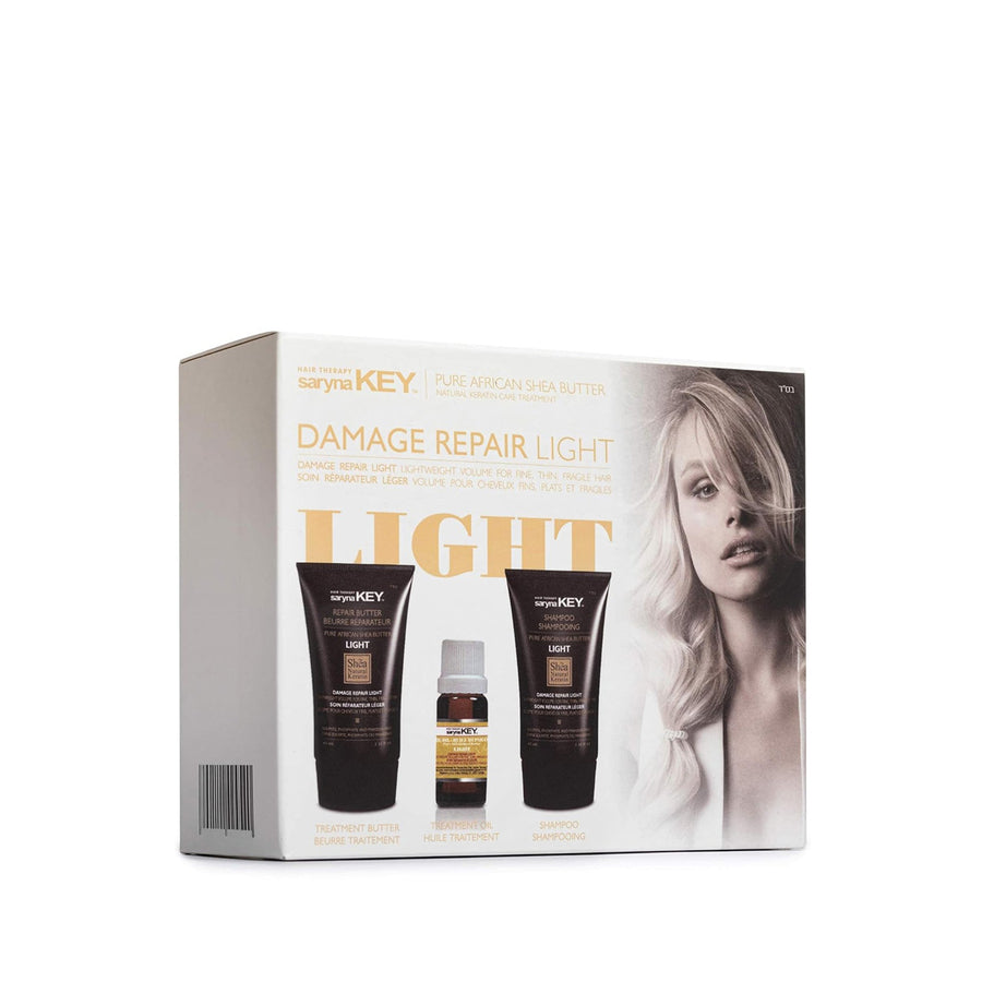 Set de călătorie Damage Repair Light cu șampon, unt și ulei – Saryna Key