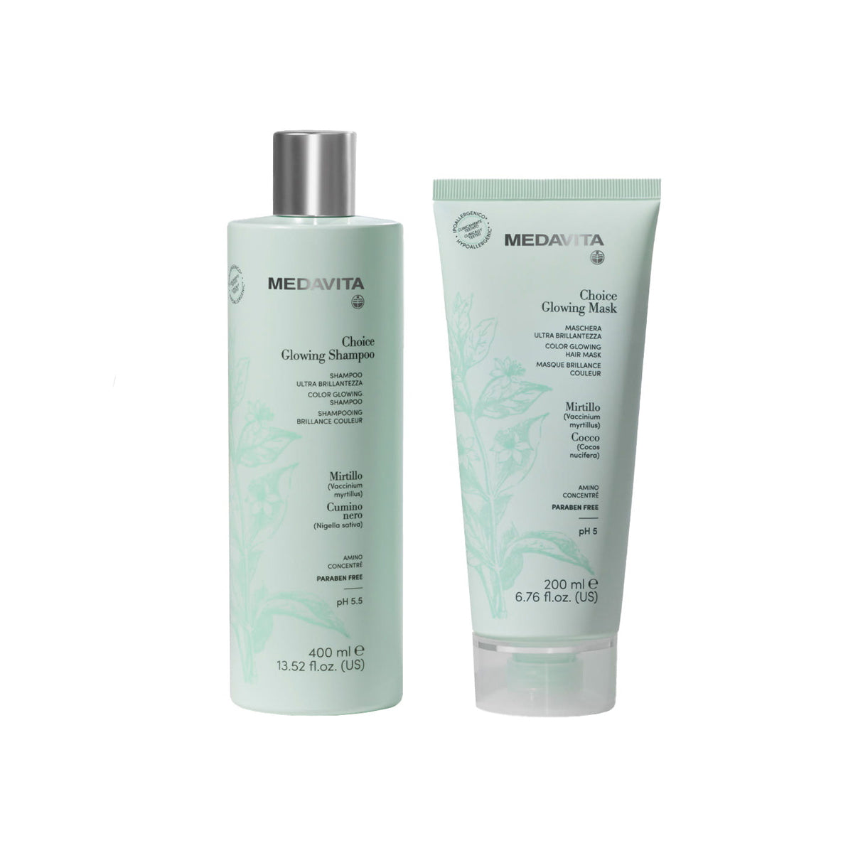 Duo Kit pentru Stralucirea Parului - Medavita Choice Glowing