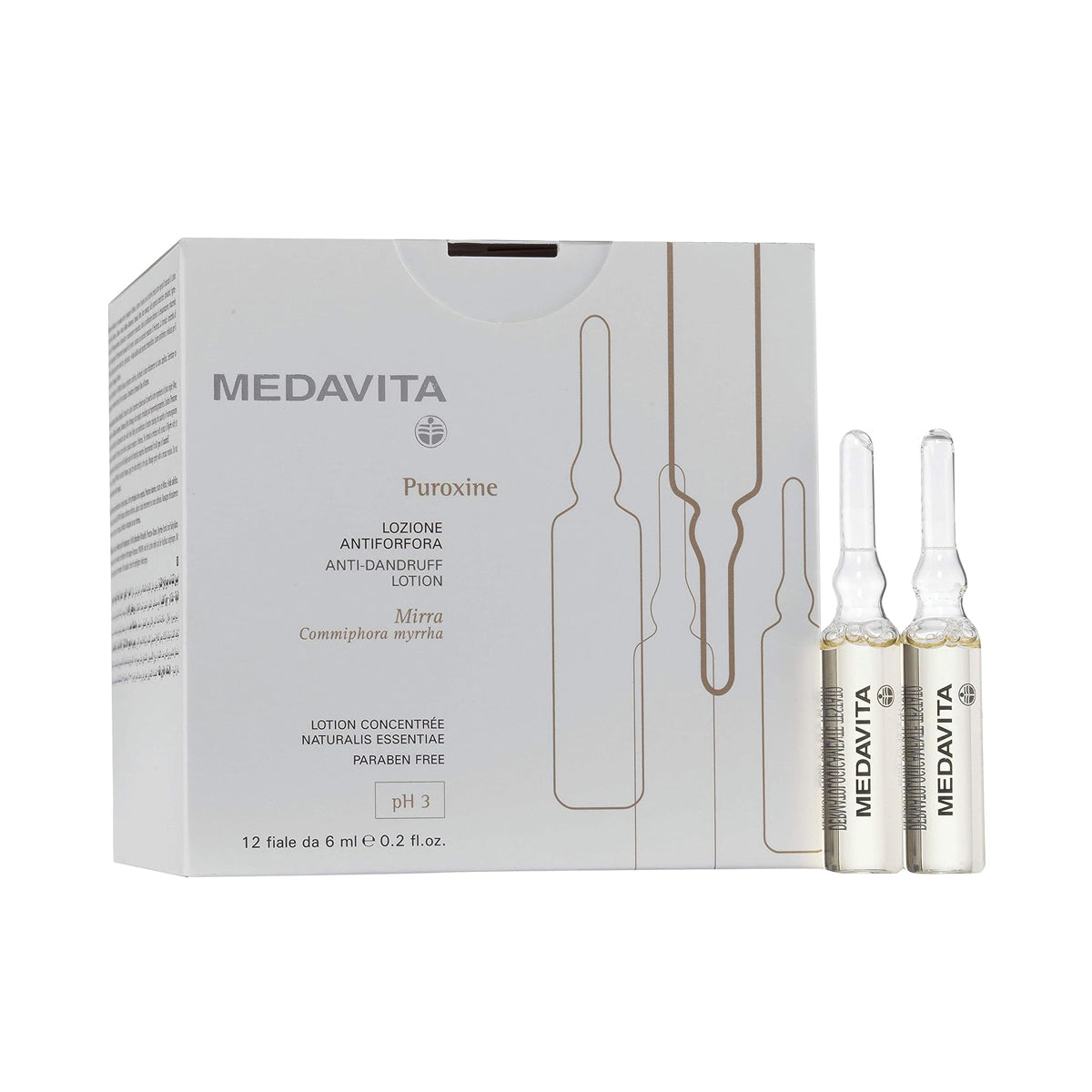 Fiole antimatreata Medavita Puroxine, antiseptic, anti mancarimi, formula fara clatire, 12x6ml