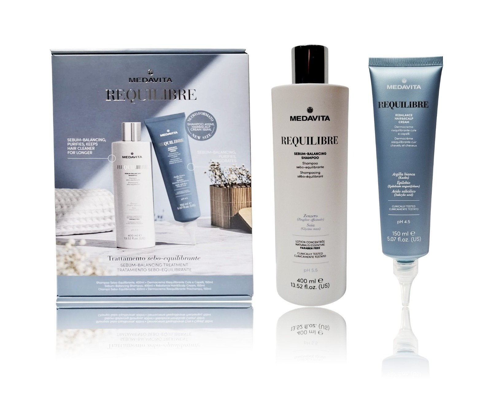 Kit Antisebum - Sampon Antisebum si Rebalance Hair and Scalp Cream - RUTINA.roKit Antisebum - Sampon Antisebum si Rebalance Hair and Scalp CreamMedavitaRUTINA.ro
