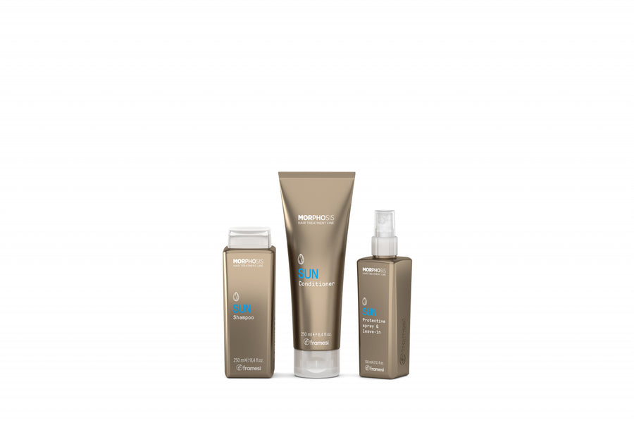 Kit Morphosis Sun Care șampon, balsam, spray UVA+UVB – Framesi