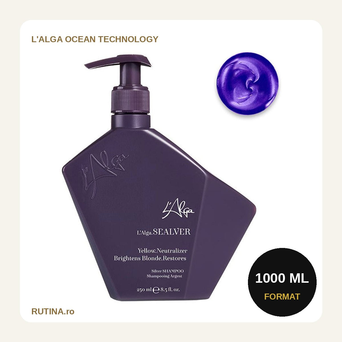 Sampon cu pigment rece pentru netralizarea reflexelor calde - Sealver – 1000 ml – format 1000 ml