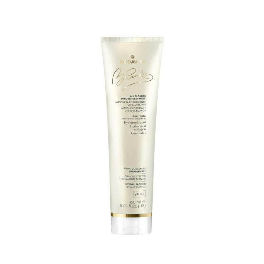 Masca blondie pentru toate tipurile de blond cu Ceramide si Acid Hialuronic si Colagen pentru parul blond – 500 ml