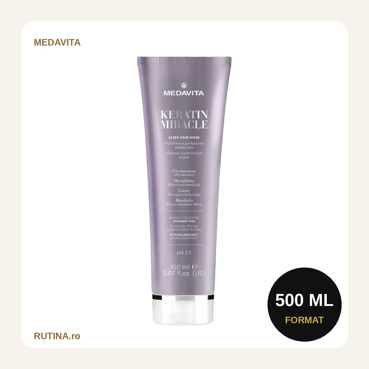 Masca cu Keratina pt Netezire - KERATIN MIRACLE – 500 ml – format 500 ml