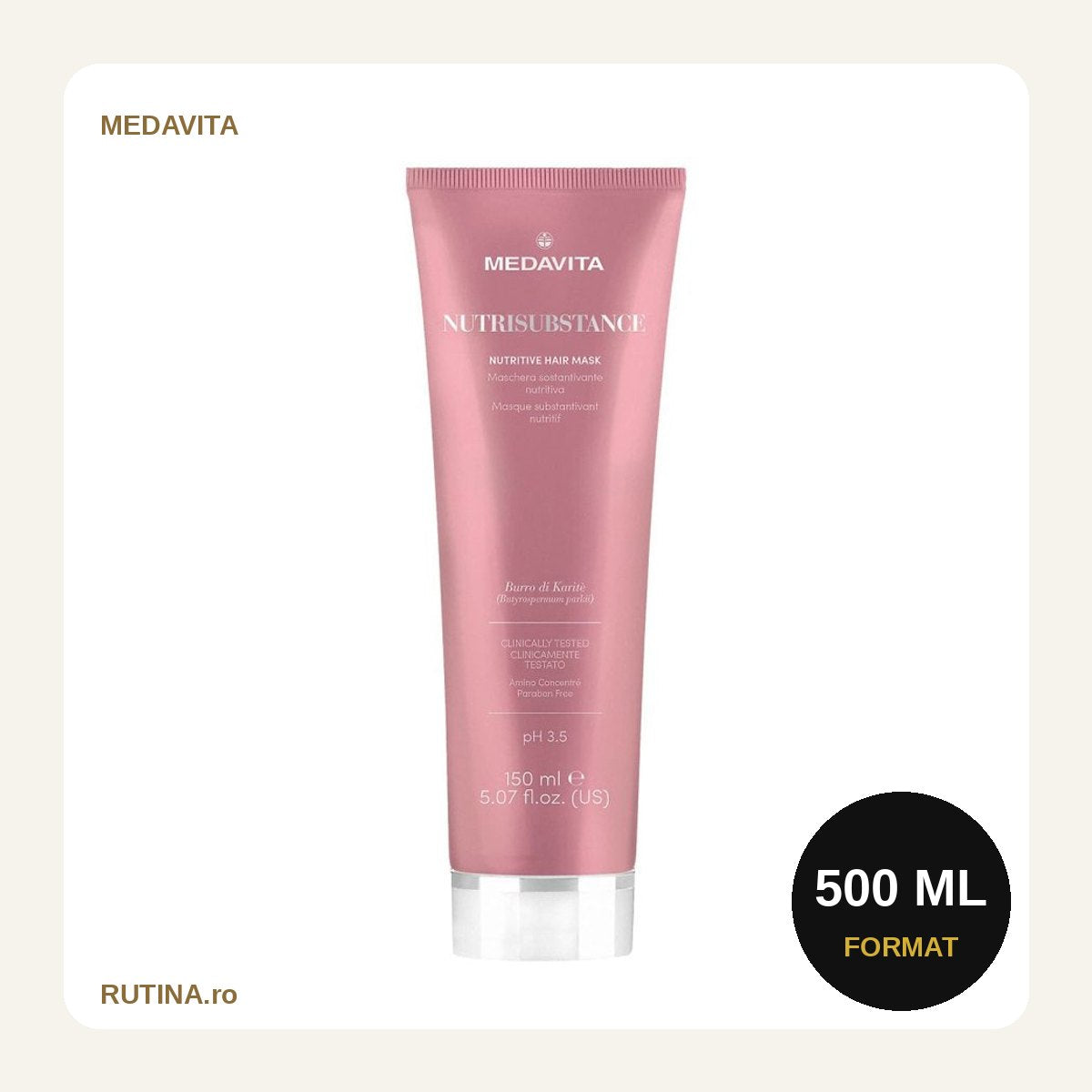Masca pentru Hidratare cu Unt de Shea si Aminoacizi - Nutrisubstance – 500 ml – format 500 ml