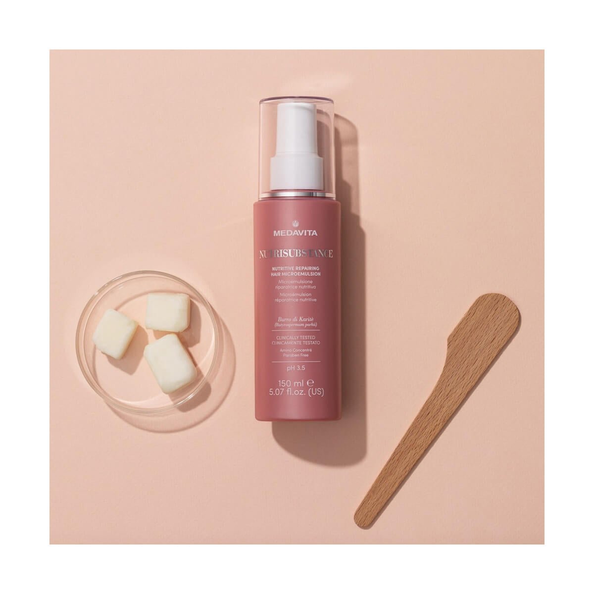 Rutină hidratare pentru păr uscat – MEDAVITA Nutrisubstance (3 pași) – Microemulsie spray nutritiva - Nutrisubstance