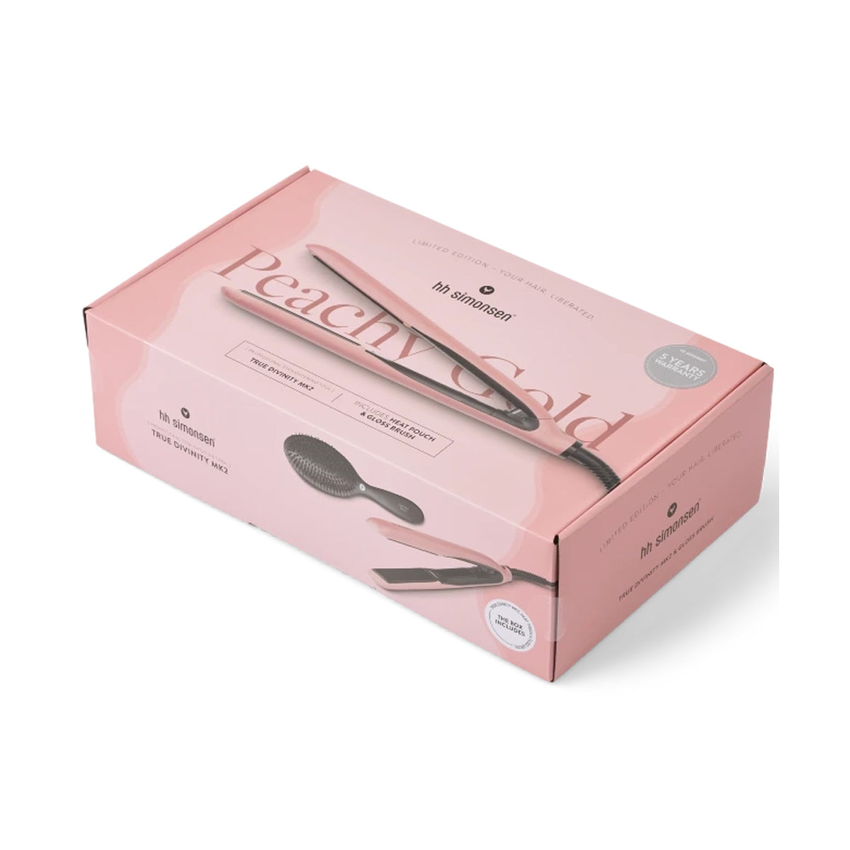 Placa profesionala pt indreptate parul True divinity MK2 Peachy Gold + perie Gloss Brush
