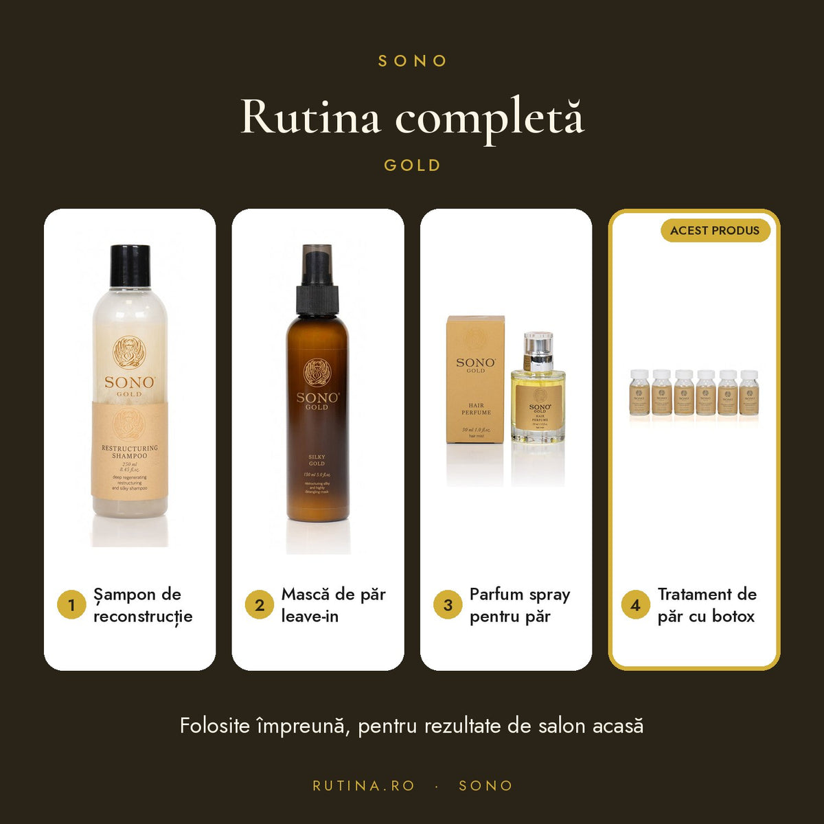 Tratament cu efect de umplere si botox - extract de ulei de Cannabis - Gold Filler — 6 x 1
