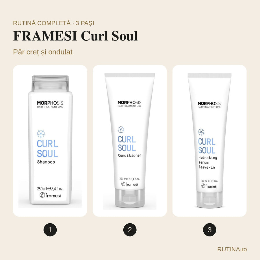 Rutină păr creț și ondulat – FRAMESI Curl Soul (3 pași)