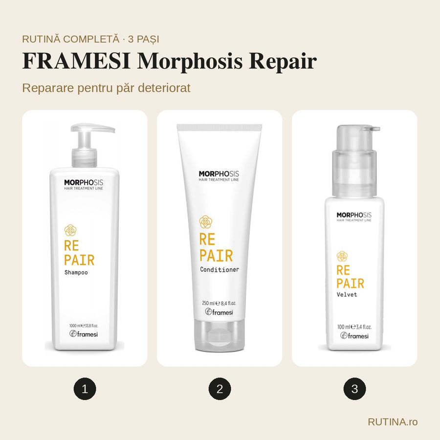 Rutină reparare pentru păr deteriorat – FRAMESI Morphosis Repair (3 pași)