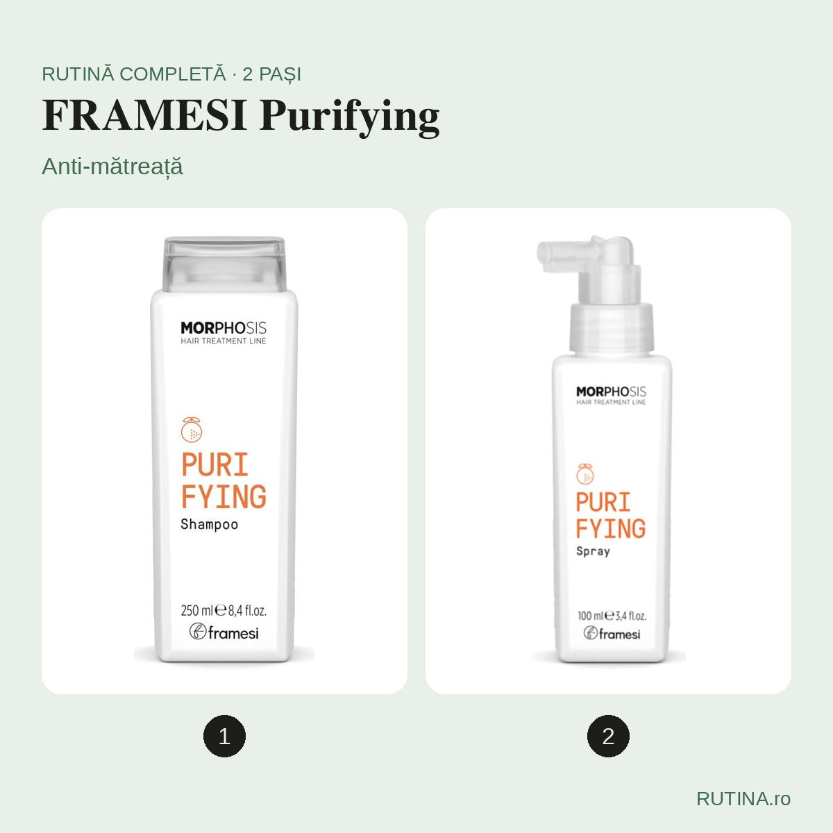 Rutină anti-mătreață – FRAMESI Purifying (2 pași) – copertă